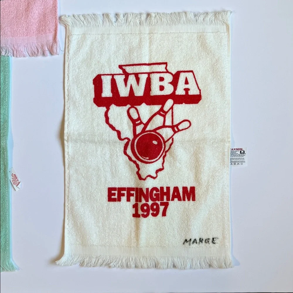 vintage Bowling club Towels Set of 4- Cedar rapids, Tampa FL, & effingham